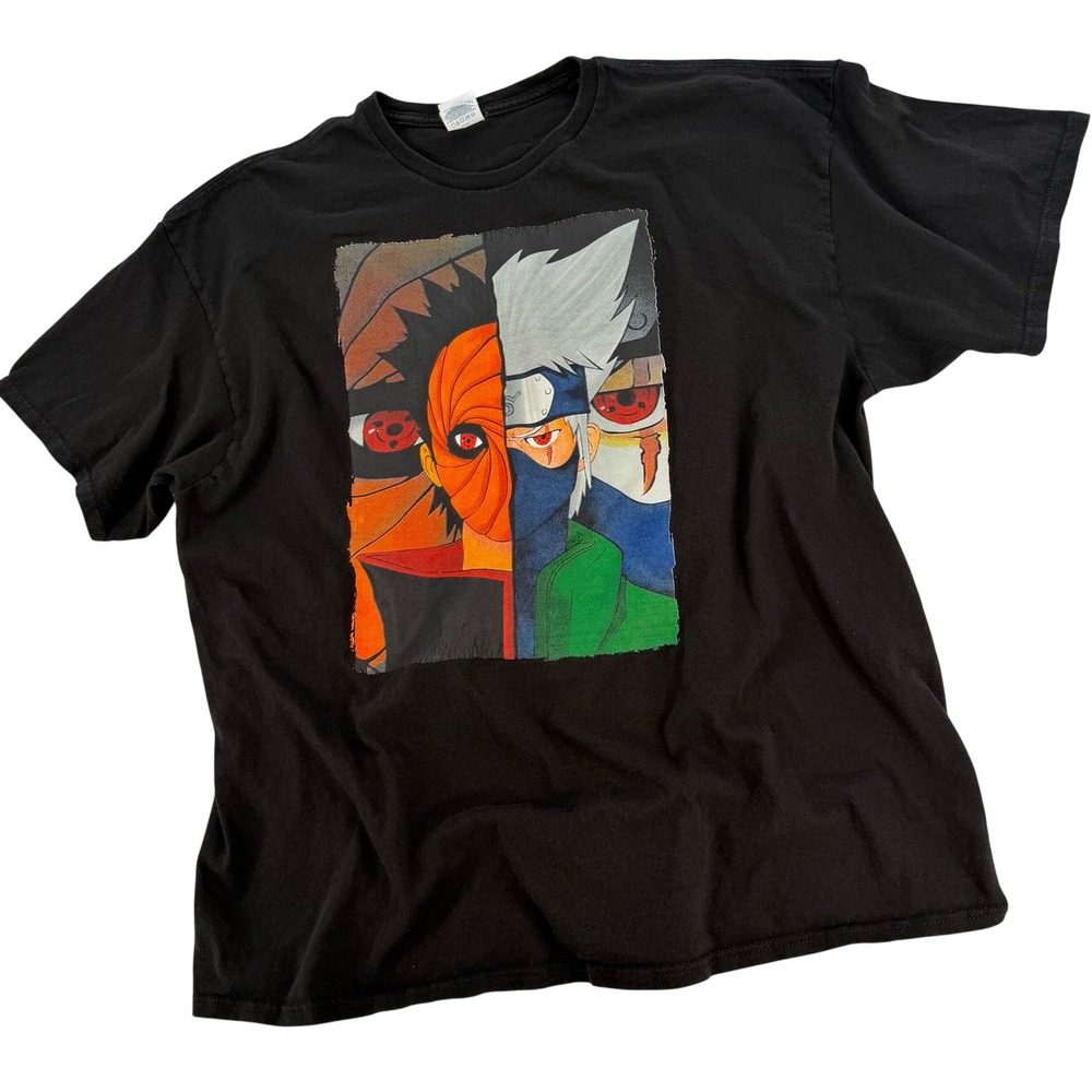 Delta Pro Weight Naruto Kakashi T‎ Shirt 2XL Black Regular Fit Streetwear Retro